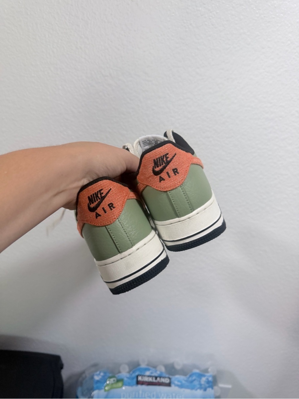 Nike Low Top Sneaker — Olive Green, White & Orange - Picture 8 of 10
